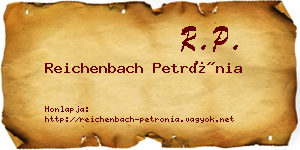 Reichenbach Petrónia névjegykártya